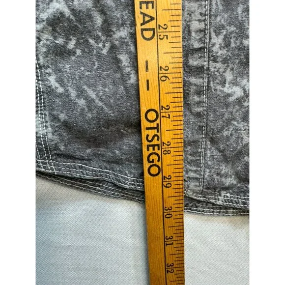 Decree Mens Acid Wash Denim Button-Up Shirt XL Gray - Picture 5 of 10